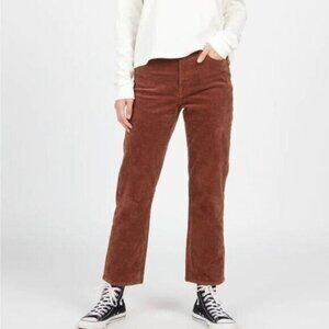 Volcom Stoned Straight Dark Clay Corduroy Pants Size 27